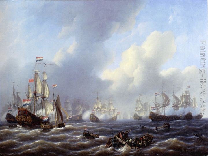 Petrus Jan Schotel The Battle Of Kamperduin